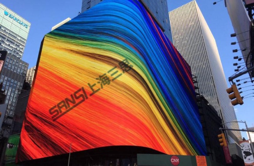 三思紐約時代廣場戶外全彩屏,1600㎡